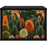  Wall-mounted noćni ormarić ZAANDAM Crni hrast 36 x 33 x 25 cm - Crni hrast Print šume 1 | shoptok.hr