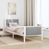  Okvir kreveta s uzglavljem Bijela i svijetlosiva 75 x 190 cm | Eponuda.ba