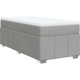 vidaXL Box spring postelja z vzmetnico svetlo siv 100x200 cm blago | Shoptok.si