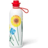 Rdeča/bela kovinska otroška steklenička za vodo 560 ml Botanicals –