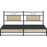 Metalni Kovinski posteljni okvir brez vzmetnice sonoma hrast 183x213 cm, (21829274) | Shoptok.si