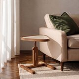 Hanah home pomoćni sto opus ucgen 46, 46 cm, orah / sivi / mermer | Eponuda.com