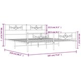  Metalni okvir kreveta uzglavlje i podnožje crni 183x213 cm | shoptok.hr