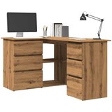 vidaXL Kotna pisalna miza artisan hrast 145x100x76 cm inženirski les Cene