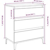  Komoda boja smeđeg hrasta 60 x 35 x 70 cm konstruirano drvo | shoptok.hr