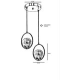 Opviq Ring 2 Li Tepsili Bal Camlı Eskitme Sarkıt Copper Chandelier | Eponuda.com