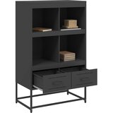  Visoka komoda crna 68x39x111,5 cm od čelika | Eponuda.com