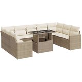 vidaXL 10-dijelni set vrtnih sofa s jastucima bež od poliratana | shoptok.hr