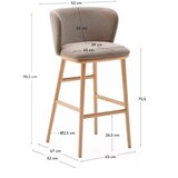 Kave Home Svjetlo smeđa barska stolica (visine sjedala 75,5 cm) Ciselia – | shoptok.hr