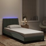  Okvir kreveta s LED-om bez madraca Hanko svjetlosivi 90x190 cm baršunasti | Eponuda.com