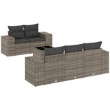  6-dijelni set vrtnih sofa od poliratana s jastucima sivi | shoptok.hr