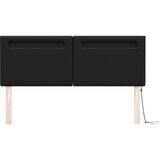  LED glava kreveta Crna 144 cm Lažna koža | shoptok.hr