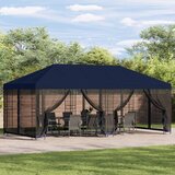 Paviljon s bočnim stranama 6 x 3 m Plava Poliester i čelik 190 | shoptok.hr