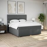  Krevet s oprugama i madracem tamnosivi 200 x 200 cm od tkanine | shoptok.hr