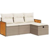 vidaXL 4-dijelni set vrtnih sofa s jastucima bež od poliratana | shoptok.hr