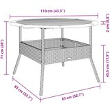  Vrtni stol s pločom od drva bagrema crni Ø 110x71 cm poliratan | shoptok.hr