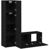  3-dijelni set TV ormarića crni hrast od umjetnog drva | shoptok.hr