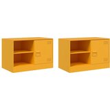 Furnova TV omarica 2 kosa gorčično rumena 67x39x44 cm jeklo, (21924545) | Shoptok.si