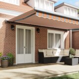 vidaXL Ročna retraktibilna tenda večbarvna črta 500x300 cm | Shoptok.si