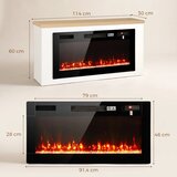  Električni kamin s grijačem 12 boja plamena TV ormarić s kaminom za televizore do 55 inča 114 cm bijela | shoptok.hr