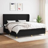  Krevet s oprugama i madracem crni 200x200 cm od tkanine | shoptok.hr