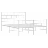  Metalni okvir kreveta uzglavlje i podnožje bijeli 135 x 190 cm | Eponuda.com
