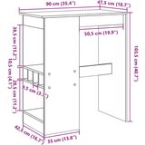  Barski stol s držačima bijeli 90 x 47 5 x 103 5 cm drveni | shoptok.hr