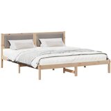  Krevetna konstrukcija s uzglavljem Sivo-smeđa 200 x 200 cm | shoptok.hr