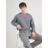 Hugo Sweater majica 'Diragol' siva / crvena / crna | shoptok.hr