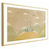  Plakat - Traveling Giraffe 90x60 Zlatni okvir s margom | shoptok.hr