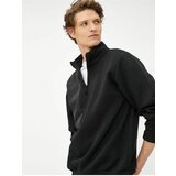 Koton Half-Zip Sweatshirt Stand-Up Collar Block Detailed Cene