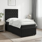  LED okvir za krevet s madracem Crna 100 x 200 cm Baršun | shoptok.hr