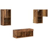 TV zidni ormari Zidne 4 pcs Staro drvo Konstruirano drvo | shoptok.hr