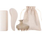 INF Komplet glavnikov za lase iz pšenične slame (4 kosi) Beige, (21755985) | Shoptok.si
