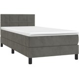 Box spring krevet s madracem tamnosivi 100x200 cm baršunasti | shoptok.hr