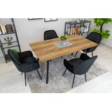  LUGO stolica od crnog baršuna s crnim nogama x 1 | shoptok.hr