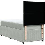 vidaXL Box spring postelja z vzmetnico svetlo siva 90x200 cm žamet | Shoptok.si
