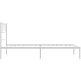  Metalni okvir za krevet s uzglavljem bijeli 90x200 cm | shoptok.hr