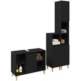  Set namještaja za kupaonicu 3 pcs Crna Konstruirano drvo | shoptok.hr