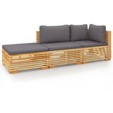 Maison Chic Seti vrtnega pohištva - Vrtna garnitura - Vrtni pohištvo set 3-delna z blazinami trdna tikovina, (21810895) | Shoptok.si