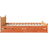  Posteljni okvir brez vzmetnice voščeno rjav 120x190 cm borovina | Shoptok.si