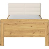 Novel POSTELJA 120 cm x 200 cm , tekstil, leseni material barve hrasta, barve šampanjca | Shoptok.si