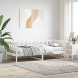 vidaXL Dnevna postelja bela 90x200 cm trdna borovina Cene