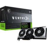 MSI Video Card Nvidia RTX 5080 16G VENTUS 3X OC PLUS (16GB GDDR7/256bit, PCI-E Gen5, 3x DP 2.1, 1x HDMI 2.1, 1x 16-pin Power Connector, 850W recommended PSU, Retail) | Eponuda.ba