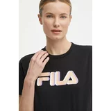 Fila Bombažna kratka majica Londrina ženska, črna barva, FAW0765