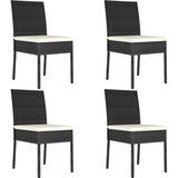 Maison Chic Vrtni jedilni stoli - Stol za vrt 4 kosi poli ratan črne barve JS369, (21878171) | Shoptok.si