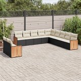  11-dijelni set vrtnih sofa od poliratana s jastucima crni | shoptok.hr