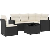  6-dijelni set vrtnih sofa s jastucima crni od poliratana | shoptok.hr