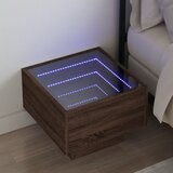  Noćni ormarić s beskonačnim LED boja smeđeg hrasta 40x40x30 cm | shoptok.hr