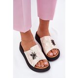 VINCEZA Ladies Leather Slippers With Brooch Cijene